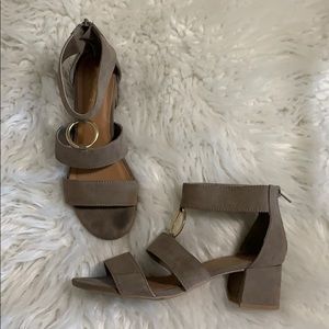 Grey suede sandals